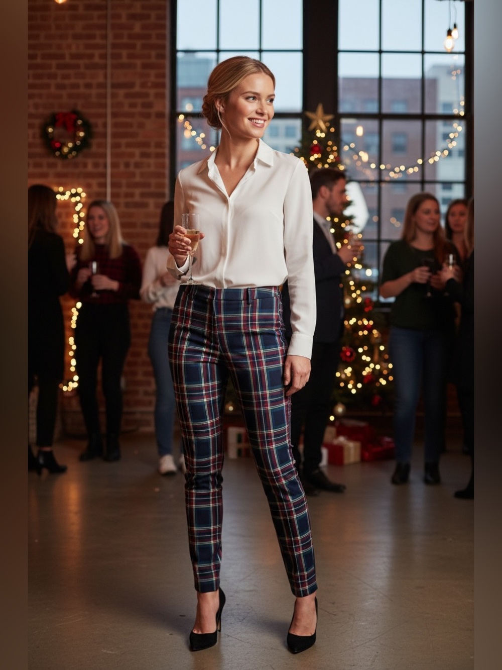 Vineyard Vines Women’s Jolly Plaid High Rise Slim Pants